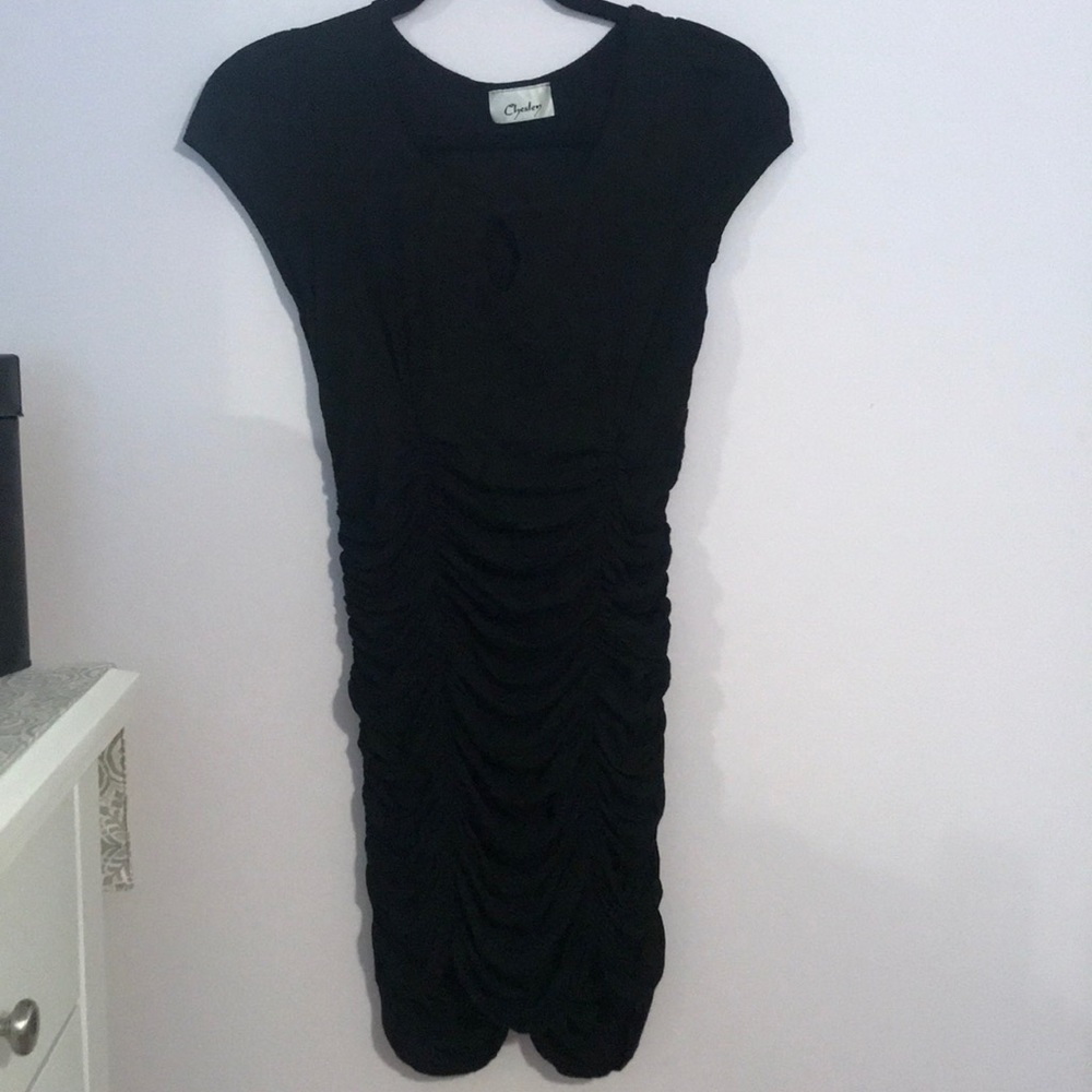 Black mini dress with keyhole design